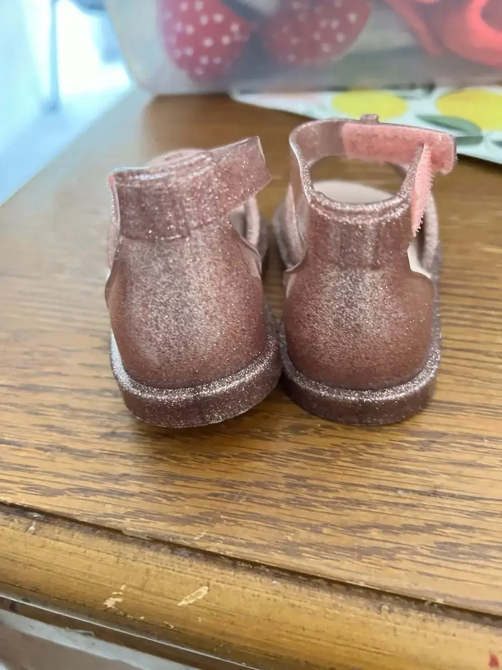 Mini Melissa Mini Mar Pink Glitter Jelly Sandals